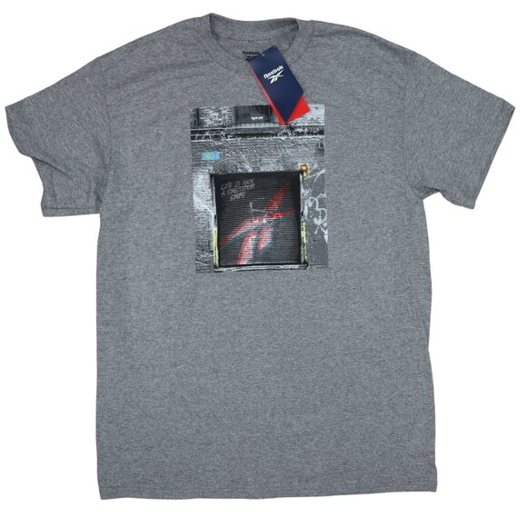 Reebok Street Graffiti Graphic Print Short Sleeve Crew Neck Men's T-Shirt NWT - Picture 1 of 2